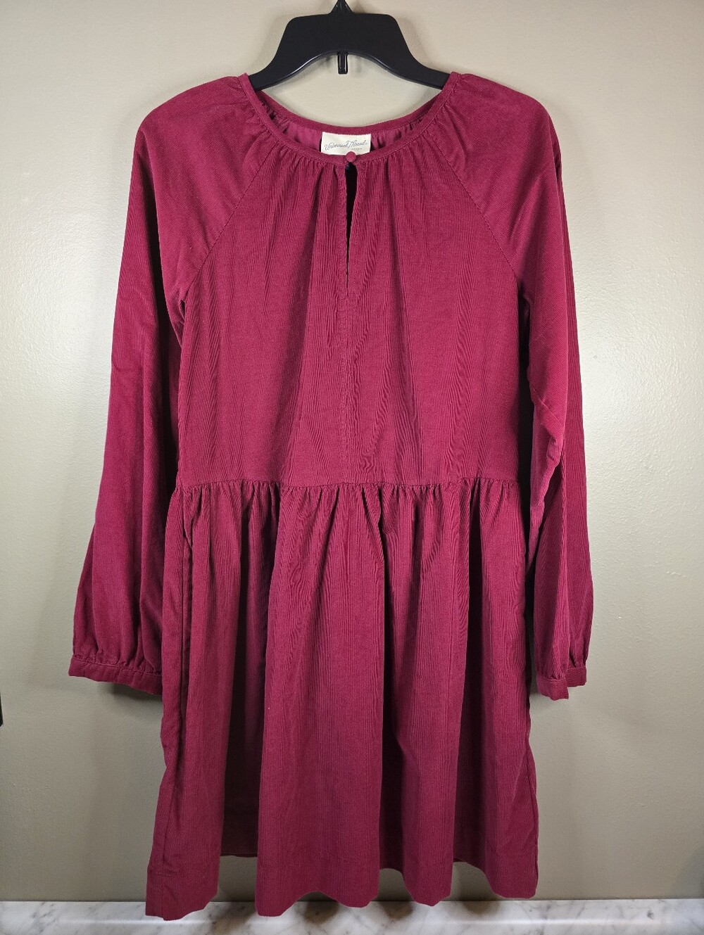 Universal Thread Women's Balloon Long Sleeve Corduroy Shift Dress Red Size Small
